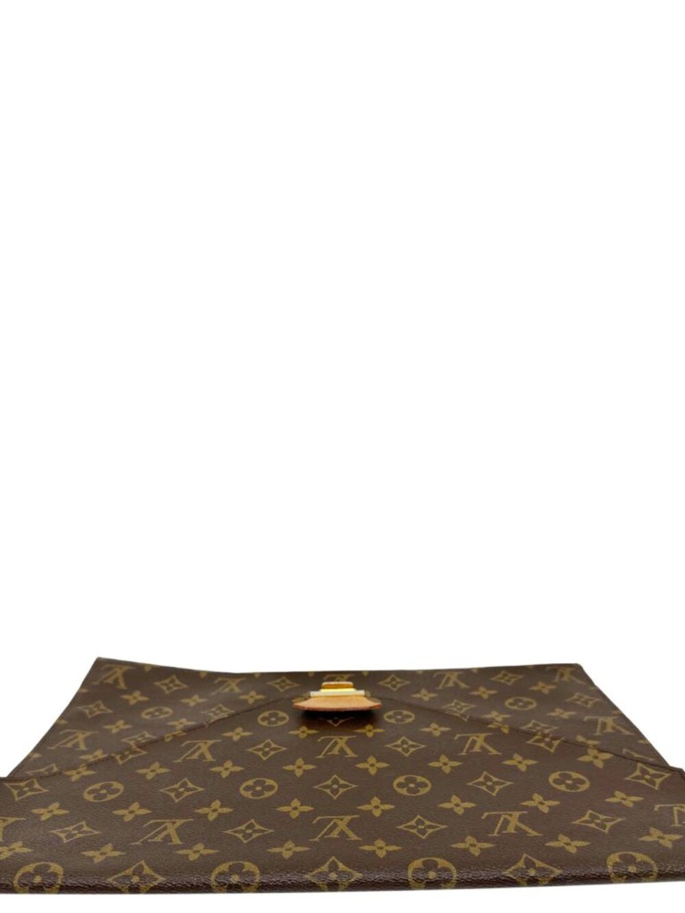 Louis Vuitton  Poche Plate Envelope Monogram Canvas Clutch Brown - Picture 10 of 14